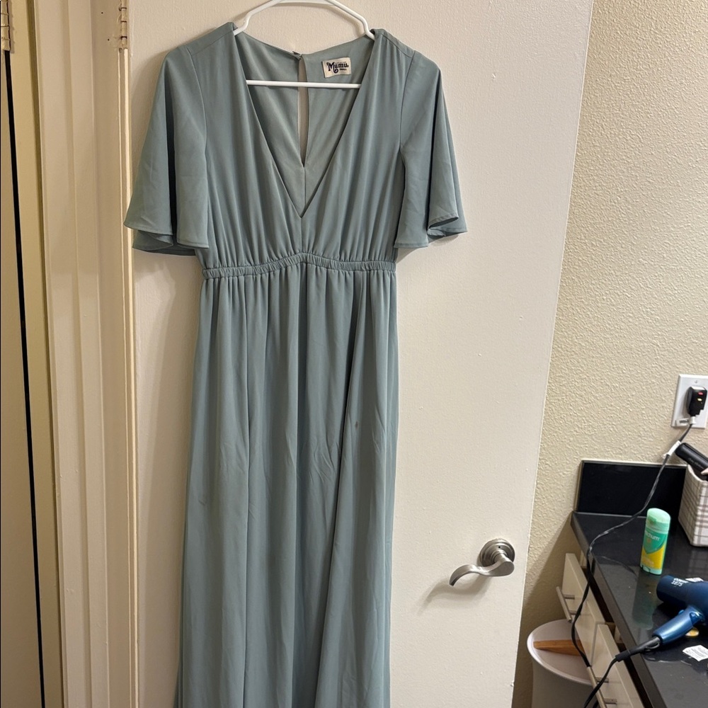 Show Me Your MuMu Dusty Blue Maxi Dress